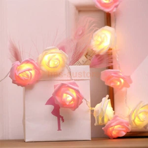 AU 1.5M Rose Flower String Light 10 LED Fairy Lights Valentine's Day Party Decor - Picture 1 of 17
