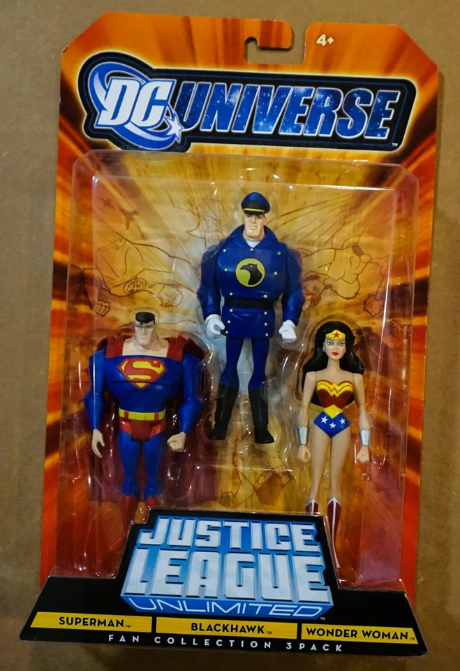 DC Universe Justice League Unlimited Superman Blackhawk & Wonder Woman Action Figures
