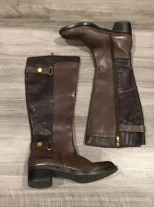 Franco Sarto Crash braune kniehohe Lederstiefel mit Reißverschluss Größe 5,5 189 $ - Bild 1 von 6
