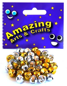Jingle Bells 10mm GOLD AND SILVER 36pcs - Picture 1 of 2