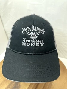 Jack Daniels Tennessee Honey Hat Cap Black & Gray Strap Back Adjustable New - Picture 1 of 14