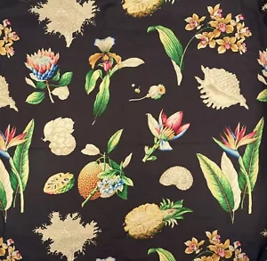 Neu P/Kaufmann 5,5 Yds Stoff tropische Früchte Blumen Ananas mittleres Gewicht 55""W - Bild 1 von 9