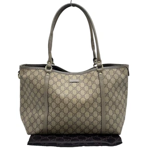 Auténtico Bolso de Mano Gucci GG Supreme PVC X Cuero Gris 197953 214397 NS080675 - Imagen 1 de 21