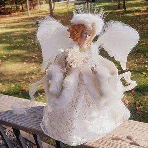 Fiber Optic Animated Angel Christmas Tree Topper Wings Change Colors Moves 15" - Picture 1 of 24