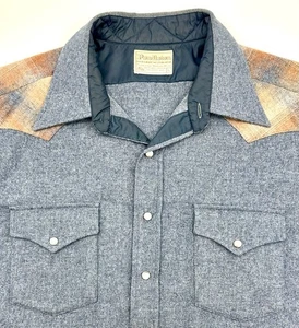 Vintage Pendleton High Grade Western Wear Wool Pearl Snap Shirt Men’s Large Blue - Bild 1 von 11