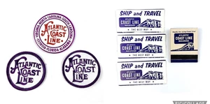 Atlantic Coast Line Eisenbahn 1 Magnet. 2 Aufnäher. 3 Aufkleber. 1 Streichhölzer Paket sehr guter Zustand - Bild 1 von 9