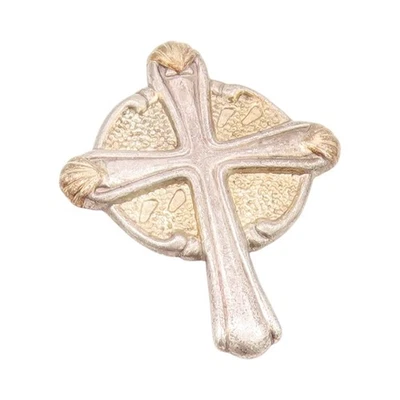 Colgante de plata de ley 925 vintage GORHAM antigua cruz religiosa PT24250 Foto 1 de 4