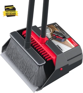Broom with Dustpan Combo Set, Dust Pans with Long Handle, Brooms with Dustpan, D - Picture 1 of 8