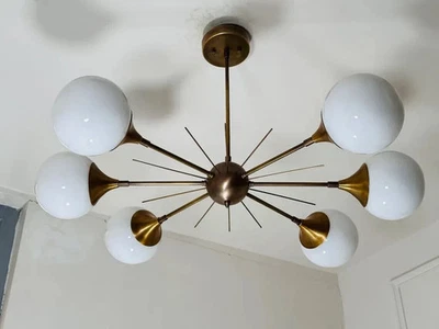 Modern Handcrafted 6 Light Beautiful Sputnik Chandelier Mid Century Ceiling - Image 1 of 4