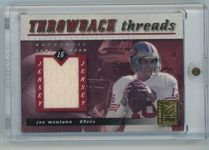 2000 Donruss Elite Joe Montana, Steve Young Throwback Threads GU Jersey 7/50 - Bild 1 von 2