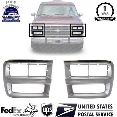 Headlight Bezel Trims RH And LH Chrome For 1992-1996 Chevrolet G-Series Van - Image 1 of 4