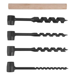 Wood Hand Auger Drill Bit Set 4PCS Carbon Steel for Camping Shelter Building - Picture 1 of 20