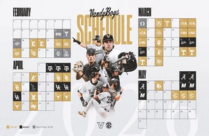Poster programma baseball Vanderbilt Commodores 2026 11 x 17" Vandy Commodores - Foto 1 di 3
