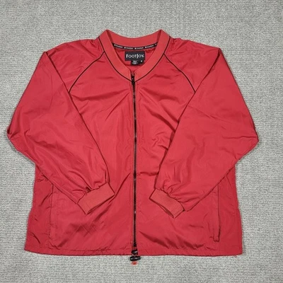 Footjoy Jacket Mens Medium Full Zip Red Windbreaker Rain Golf FJ - Image 1 of 4