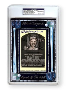 Red Schoendienst Signed Autograph Hall of Fame Postcard Auto Grade 10 PSA 81/91 - Picture 1 of 2