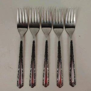 Lote de 5 cubiertos Oneida Deluxe CHERIE acero inoxidable brillante 6 3/4" - Imagen 1 de 4