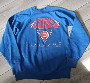 Vintage 1993 Youth L Chicago Cubs Sweatshirt Baseball Blue Crewneck Pullover 10 - Picture 1 of 4