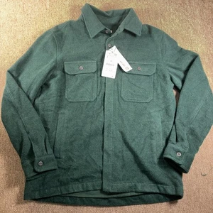 Zara Hombre Franela Lana Abotonada Verde Forrado Aislado Nuevo Con Etiquetas Grande - Imagen 1 de 9