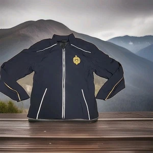 USNA Naval Academy Logo Blue Full Zip Light Jacket Mens Small - Picture 1 of 6