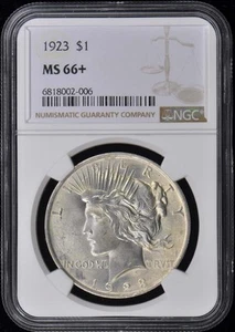 1923 Peace Dollar S$1 NGC MS66+ - Picture 1 of 4