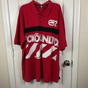 Vintage Ecko Men’s Red & White Short Sleeve Y2K Rhino Logo Polo Shirt Size 4XB - Picture 1 of 9