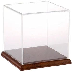 Plymor Clear Acrylic Display Case with Hardwood Base, 6" x 6" x 6" - Picture 1 of 2