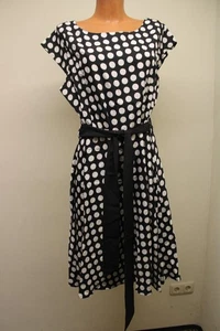 Midikleid M 38/40 knielang kurzarm dünn Kleid Strandkleid kurzarm Gürtel Punkte - Bild 1 von 4