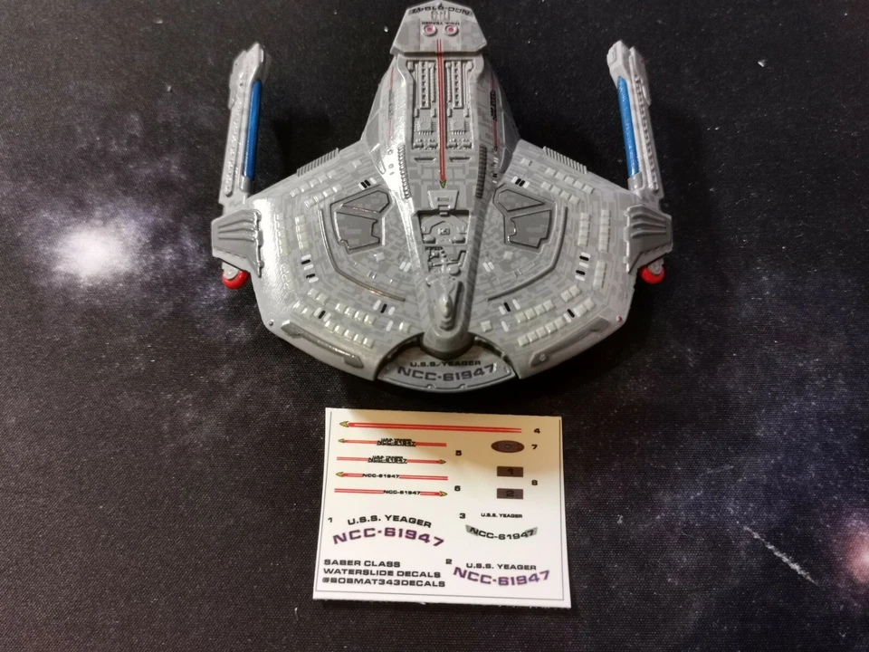SIN MODELO - CALCOMANÍAS PERSONALIZADAS CLASE SABLE USS YEAGER - Star Trek EAGLEMOSS