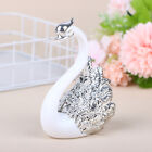 1Pc Swan Plastic Ornaments Crown Gold Silver Swan Figurines Party Cake Decor