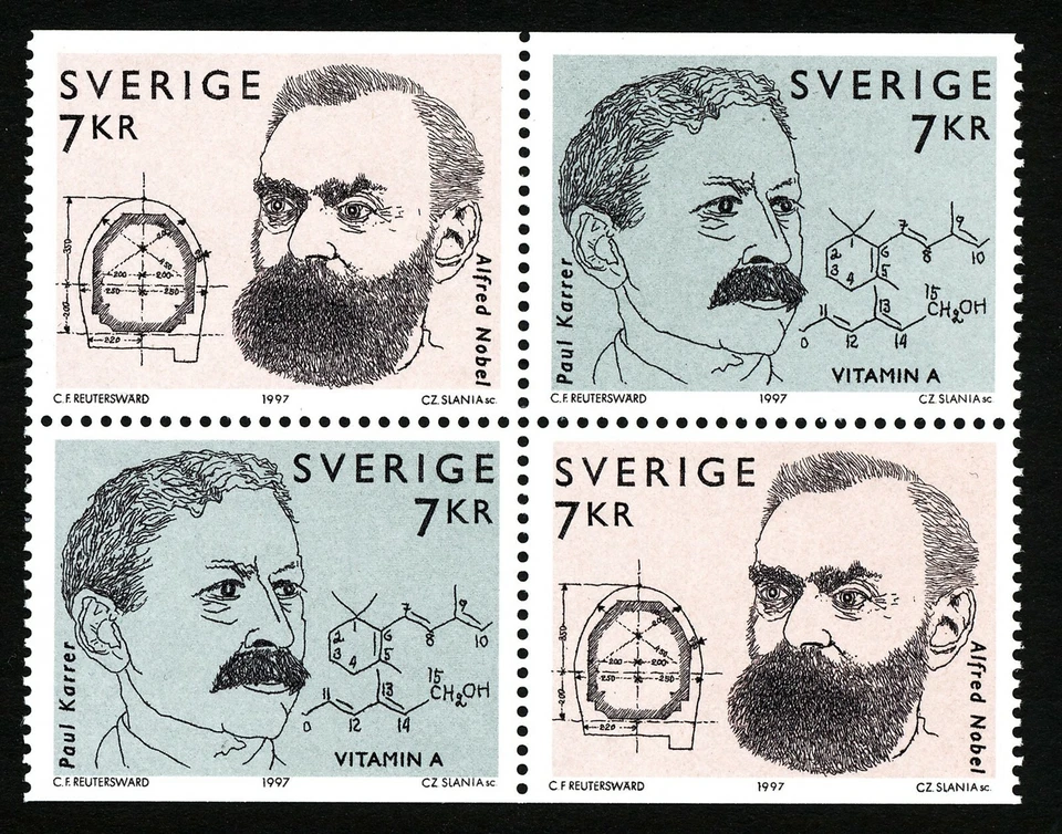 Sweden 1997 Booklet pane Nobel Prize Winners. Engraver Slania. MNH - Image 1 of 1