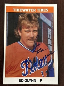1987 TCMA/CMC International League Ed Glynn #29 Tidewater Tides AUTO Autograph - Picture 1 of 2