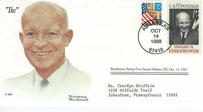 VINTAGE First Day of Issue US postage Norman Rockwell - Ike 6 cent  - Image 1 of 2