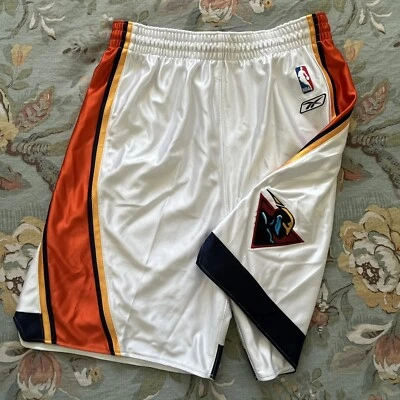 2001-02 Golden State Warriors Shorts NBA Reebok Team Apparel White Sz 34 - Image 1 of 4