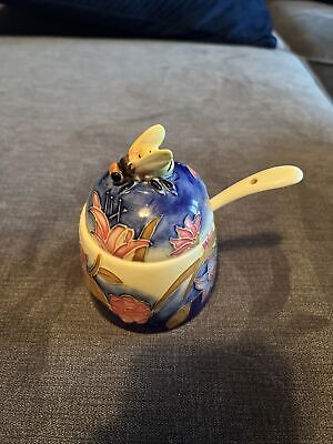 Old Tupton Ware Hand Painted Sugar Pot/Bowl With Spoon. Bee And Flower Design • 22.39£