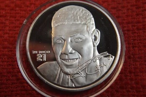 Tim Duncan "Rookie of the Year " San Antonio Spurs One Troy Ounce .999 Medallion - Picture 1 of 3