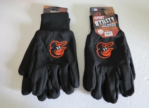 TWO PAIR OF BALTIMORE ORIOLES, SPORT UTILITY GLOVES FROM FOREVER COLLECTABLE Cover