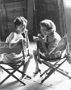 Estampado de celebridades de Joan Crawford and Bette Davis sentado hablando 8x10 - Imagen 1 de 1