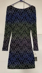 Betsy & Adam Womens Black Long Sleeve Open Back Midi Dress New Sz - Picture 1 of 9