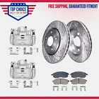 Front Drilled Rotors Calipers + Ceramic Brake Pads for 2007 - 2010 Nissan Altima
