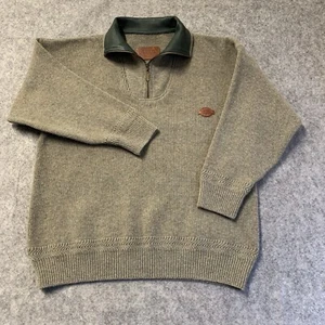 McDonald Pure Wool 1/4 Zip Sweater Mens XL Green Pullover New Zealand - Picture 1 of 16