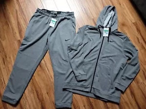 Nike Men's Dry Grey Pants Hoodie Sweatsuit Training Jogger Dri-Fit CJ4312-071 XL - Picture 1 of 6