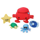 Manhattan Toy Neoprene Crab 5 Piece Floating Spill n Fill Bath Toy with Quick