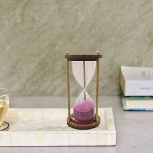 Wooden Sand Time Hour Glass Nautical Hourglass Timer with Sand 1min Vintage Gift - Picture 1 of 7