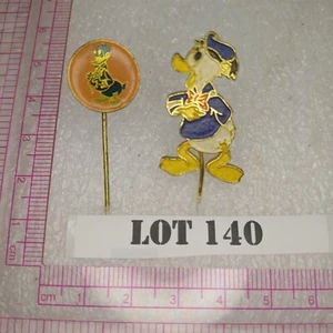 Vintage Walt Disney Donald Duck Cartoon Character Pin 2/1 LOT 140 - Picture 1 of 3