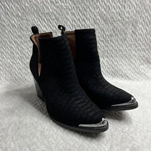 Jeffrey Campbell Cromwell Western Cutout Ankle Boots Snake Print Suede Size 6 - Picture 1 of 8