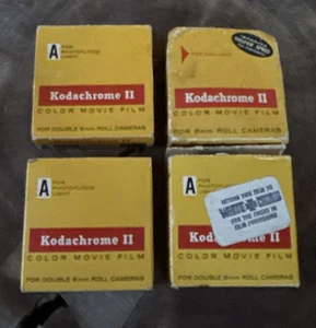 Película de película a color Kodachrome II tipo A paquetes dobles de 8 mm caducados 1969 4 rollos - Imagen 1 de 3