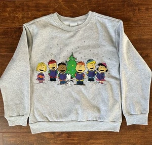 Peanuts Child Sz XL Charlie Brown Light-up Christmas Sweatshirt NWT - Picture 1 of 11