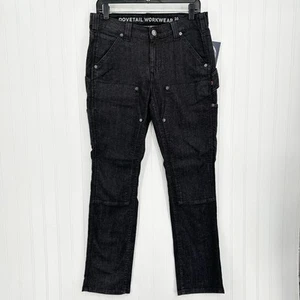 Dovetail Workwear Pants Womens 10x30 Maven Slim Canvas Black Denim Work NEW - Picture 1 of 11