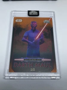 2024 Star Wars Cromo Nero 25 anni di Darth Maul DM-12 ARANCIONE /25 Ribelli - Foto 1 di 2