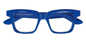 Alexander McQueen AM0385O Eyeglasses Unisex Blue Cat Eye 49mm - Picture 1 of 5